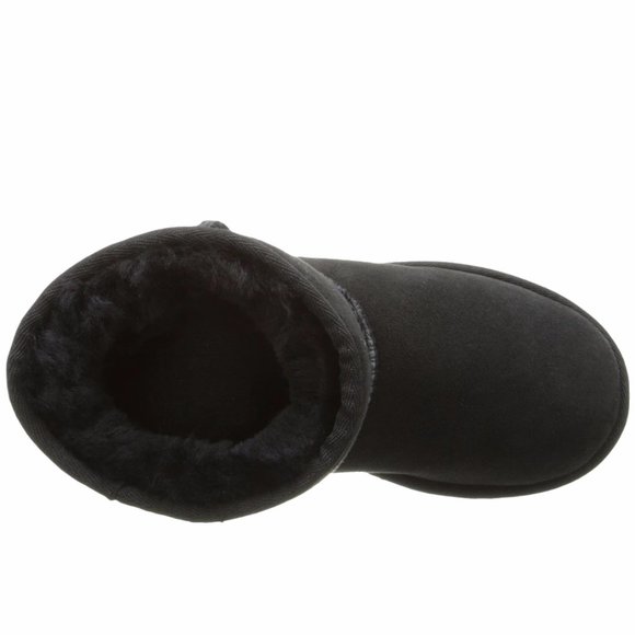 NEW UGG Baby Kid Classic Short Black Sheepskin Shearling Lined Mid Calf Boot - Picture 4 of 4